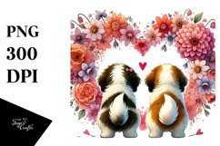 Cute Flower with Saint Bernard Heart PNG Product Image 1