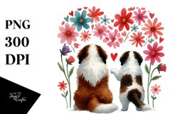 Doodled Flower Saint Bernard Sticker Product Image 1