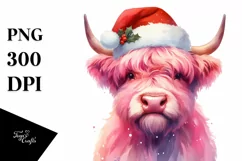 Angry Pink Highland Cow, Transparent PNG Product Image 1