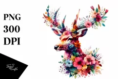 Watercolor Vibrant Deer | Sublimation Clipart Product Image 3