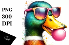 Quirky Duck Portrait Sunglasses Clipart Product Image 3