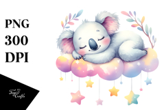 Whimsical Koala Sleeping on a Cloud PNG Product Image 1