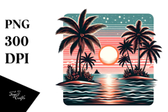 Retro Tropical Island Sunset, 20 oz Tumbler Product Image 1