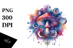 Magical Celestial Mushroom Tarot Splash PNG Product Image 1