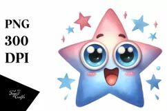 Expressive Star with Big Eyes PNG Product Image 1