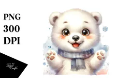 Cute Baby Polar Bear PNG Product Image 1