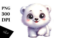 Energetic Baby Polar Bear PNG Product Image 1