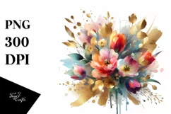 abstract colorful bouquet with gold foil Product Image 3