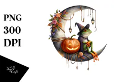 Watercolor Frog in Halloween Style PNG Product Image 1