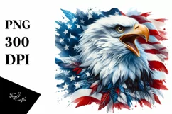 Watercolor Beach Eagle Wildlife Patriotic Clipart Product Image 1