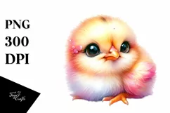 Cute Baby Chicken with Big Eyes PNG Product Image 1