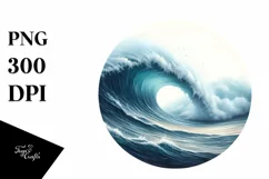 Watercolor Beach Surf Waves Board Sunset Clipart Product Image 1