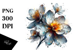 Shiny Narcissus Watercolor Abstract Clipart Product Image 3