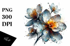Shiny Narcissus Watercolor Abstract Clipart Product Image 3
