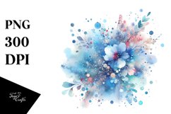 Colorful Blue Glittery Watercolor Particles Product Image 1