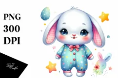 Colorful Baby Rabbit with Big Eyes in Pijamas Product Image 3