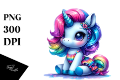Vibrant Baby Unicorn in Style PNG Product Image 1