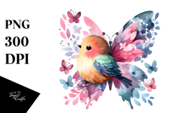Half Bird Butterfly Silhouettes PNG Product Image 1