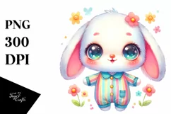 Colorful Baby Rabbit with Big Eyes in Pijamas Product Image 3