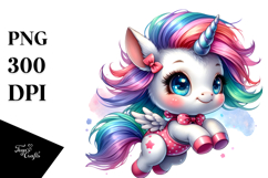 Cute Baby Unicorn Jumping PNG Product Image 1