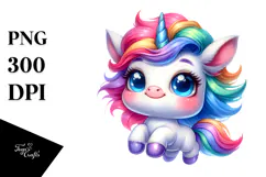 Cute Baby Unicorn Jumping PNG Product Image 1