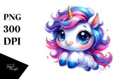 Cute Baby Unicorn Jumping PNG Product Image 1
