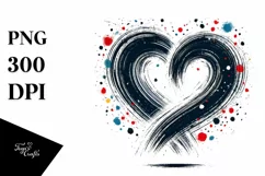 Simple Paintbrush Style Heart PNG Product Image 1