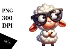 Silly Lamb with Oversized Sunglasses PNG Product Image 1