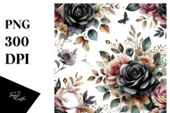 Luxe Black Rose Watercolor Painting Product Image 1