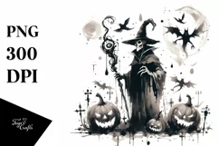 Vintage Warlock Halloween Image, Transparent PNG Product Image 3