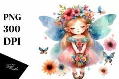 Small Cute Fairy Tumbling with Flower Petals Product Image 1