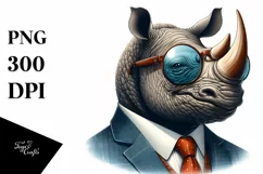 Smiling Rhino Suit Retro es | Sublimation | Clipart Product Image 3