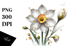 Narcissus with Metalic Insertions PNG Product Image 1