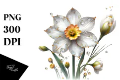 Narcissus with Metalic Insertions PNG Product Image 1