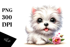 Baby Cartoon West Highland White Terrier PNG Product Image 1