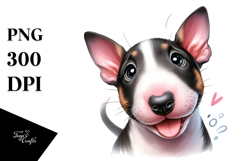 Cute Baby Bull Terrier with Crazy Fur PNG Product Image 1