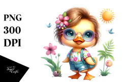Cute Baby Duck, High-Quality PNG Product Image 1