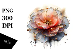 Glossy Poppy Watercolor Splash PNG Product Image 1