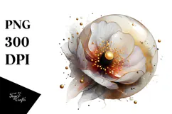 Abstract Golden Poppy PNG Product Image 1