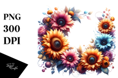 Vibrant Sunflower Horizontal Frame Clipart Product Image 1