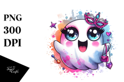 Glam Ghost in Watercolor, Transparent PNG Product Image 1