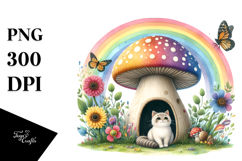 Mushroom Castle Watercolor Fantasy Product Image 1