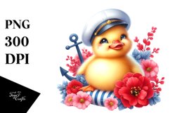 Colorful Baby Duck Sitting on Sailor | Sublimation | Clipart Product Image 3