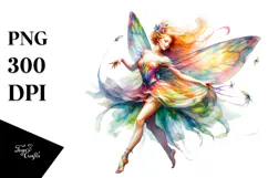 Whimsical Fairy with Floral Wreath PNG Product Image 1