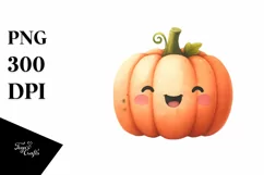 Simple Cute Pumpkin Clipart | Watercolor Sticker Product Image 3