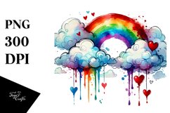 Colorful Clouds with Rainbow PNG Product Image 1