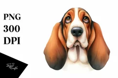 Basset Hound Big Eyes, Caricature-Like | Sublimation Clipart Product Image 3