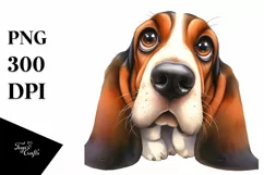 Basset Hound Big Eyes, Caricature-Like | Sublimation Clipart Product Image 3