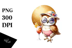 Owl in Beachwear, Transparent PNG Product Image 1