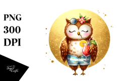 Owl in Beachwear, Transparent PNG Product Image 1